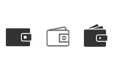 Wallet icon in black and white colour 20461207 Vector Art at Vecteezy