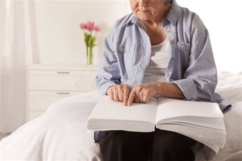 Blind Person Reading A Braille Text Stock Image - Image of women ...