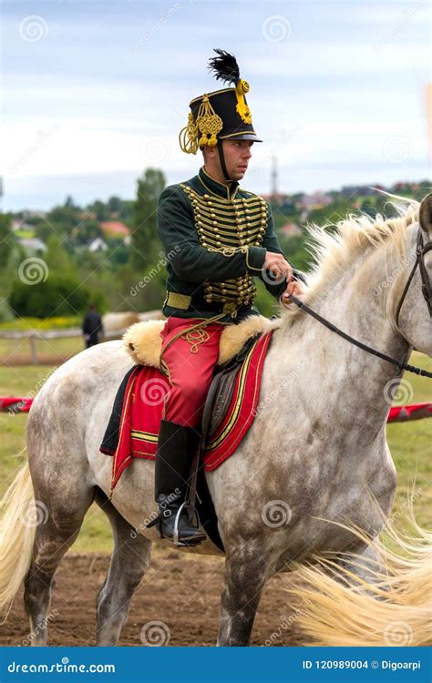 Traditional Hungarian Hussars in a Festival in a Small Village Vonyarcvashegy. 21. 08 Editorial ...