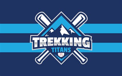 trekking titans baseball logo, mountain illustration, brand identity ...