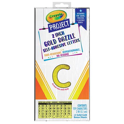 Self-Adhesive Letters, Gold Dazzle, 2", 159 Characters - PAC51663CRA ...