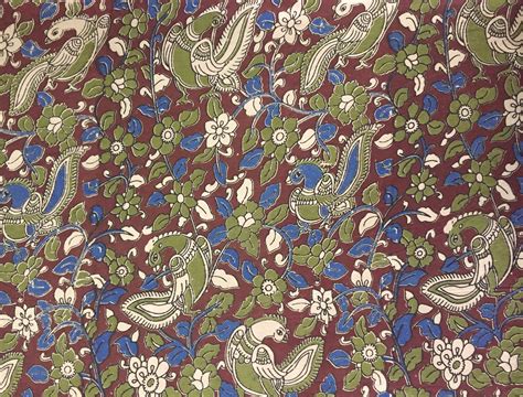 Peacock Print Fabric Cotton Fabric Hand Printed Fabric - Etsy