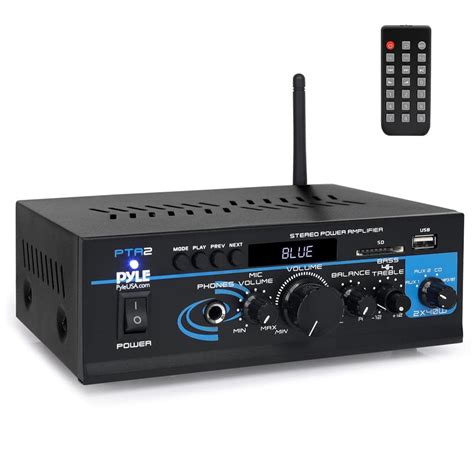 Pyle PTA2 2 x 40W Home Stereo Mini Bluetooth Power Amplifier with ...