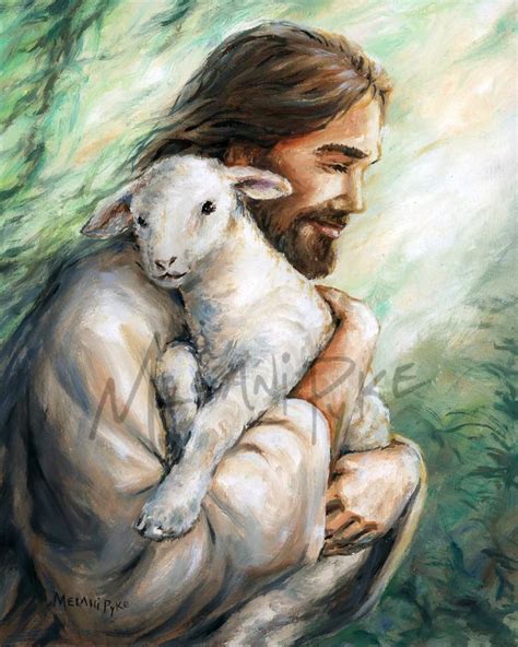 Jesus Bringing a Lost Lamb Home Canvas or Paper Art Print | Etsy