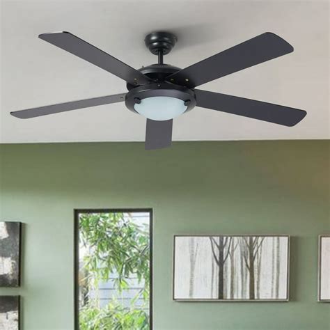 52" 3 Speed Ceiling Fan with Remote Control, 2 LED Lights, 5 Dual Color ...