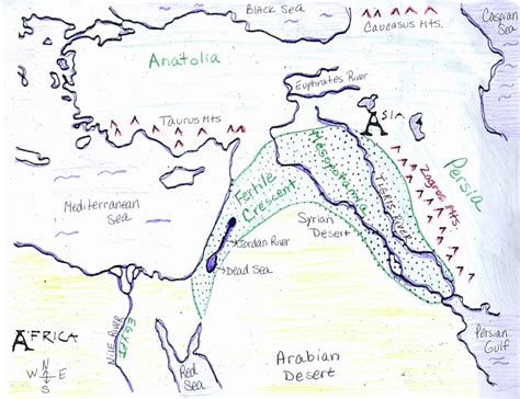 Fertile Crescent Map - Color Week 1 | Cycle 1 Geo | Ancient - Fertile ...