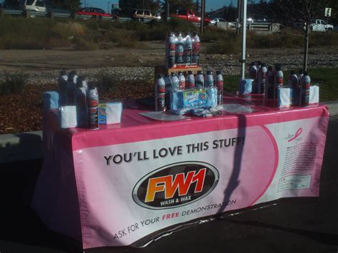 PT OCT 2014 NAMPA IDAHO FRED MEYER HAD A NEW GAS STATION OPEN UP. THIS WAS A BOOTH WITH CANS OF ...