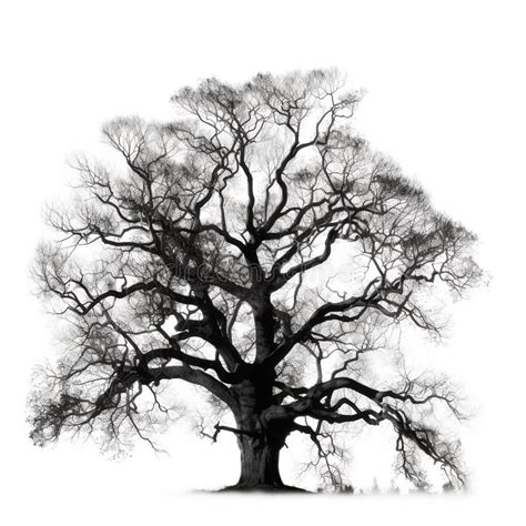 Big Oak Tree Silouette on White Stock Illustration - Illustration of fruit, design: 273733153