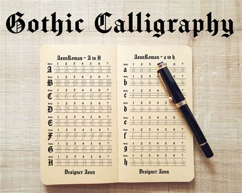 Printable Gothic Letter Worksheet, Gothic Calligraphy Practice Template PDF, Gothic Penmanship ...