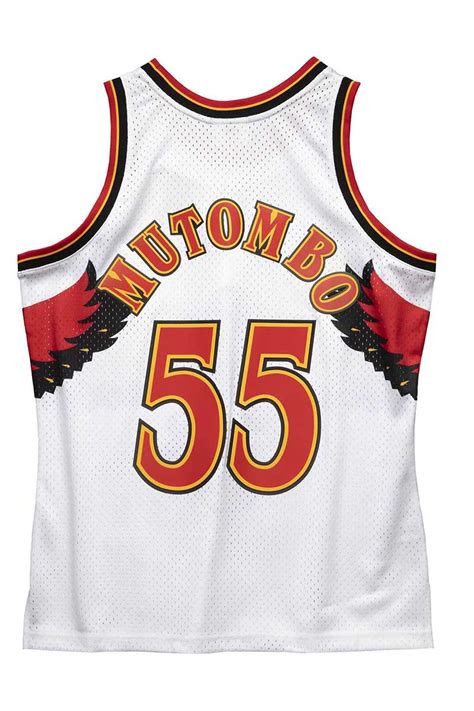 Mitchell & Ness Atlanta Hawks #55 Dikembe Mutombo Swingman Jersey white ...