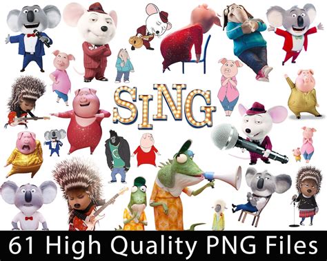 61 Sing Movie ClipArt PNG Images 300dpi Digital Clip Art | Etsy