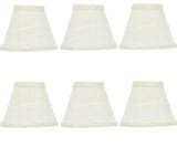 Set of Six White Linen 5 Inch Empire Clip On Chandelier Lampshades – UpgradeLights.com