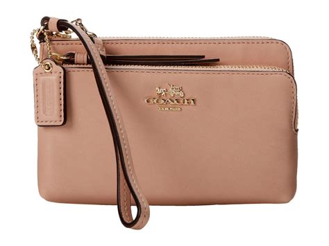 Lyst - Coach Madison Leather Double Zip Wristlet in Pink