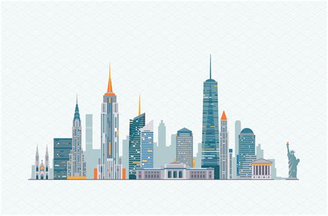 New York skyline | New york skyline, Skyline, City illustration