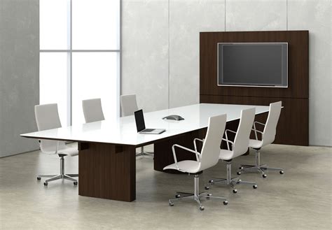 Glass Top Rectangle Conference Table with Presentation Wall ...