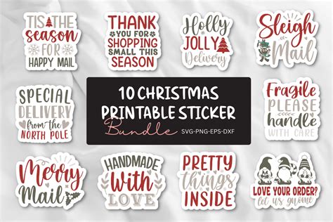 10 Christmas Thank You Sticker Bundle Graphic by Sundiva Design · Creative Fabrica