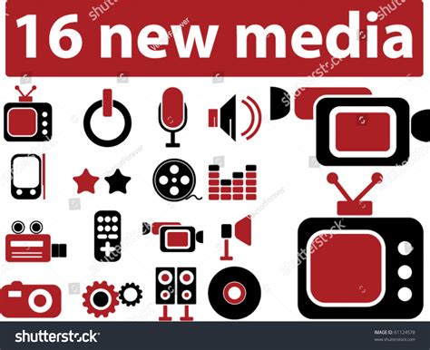 16 New Media Signs. Vector - 61124578 : Shutterstock