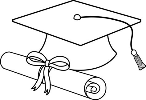 Graduation Cap Outline - ClipArt Best