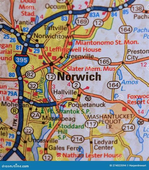 Map Image of Norwich Connecticut Stock Photo - Image of travel ...