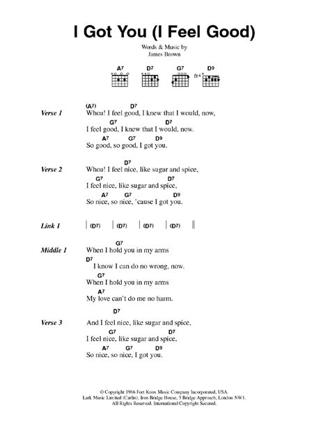 I Got You (I Feel Good) by James Brown - Guitar Chords/Lyrics - Guitar ...