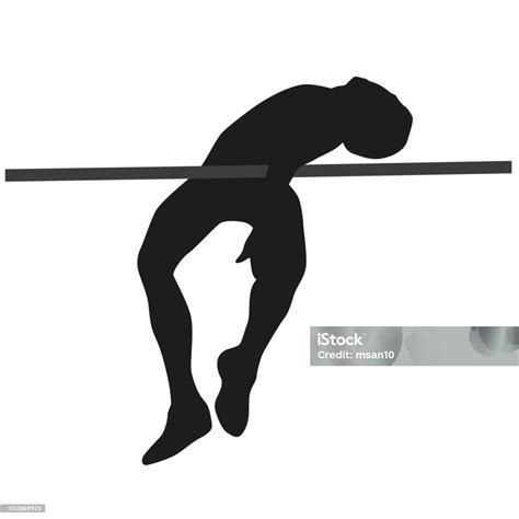 High Jump Athlete Isolated Vector Silhouette Stock Illustration ...