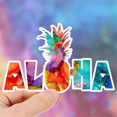 Aloha Sticker Hawaii Sticker Mahalo Notebook Stickers | Etsy