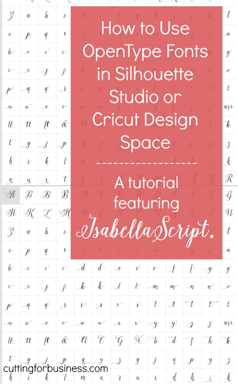 How to Use OpenType Fonts in Silhouette Studio or Cricut Design Space ...