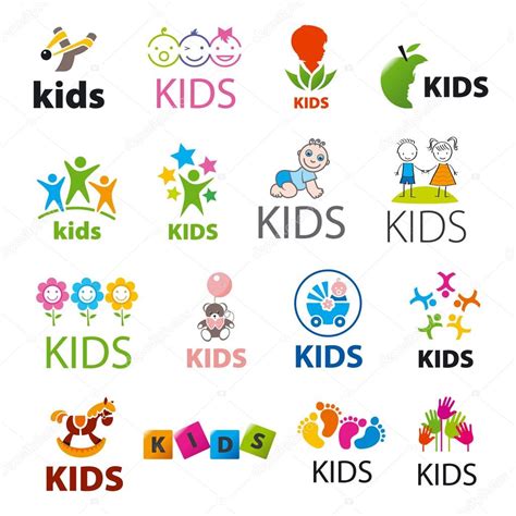 Biggest collection of vector logos children — Stock Vector © artbutenkov #60362399