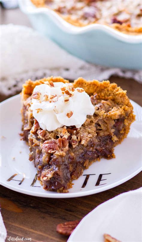 German Chocolate Pecan Pie with Graham Cracker Crust - A Latte Food