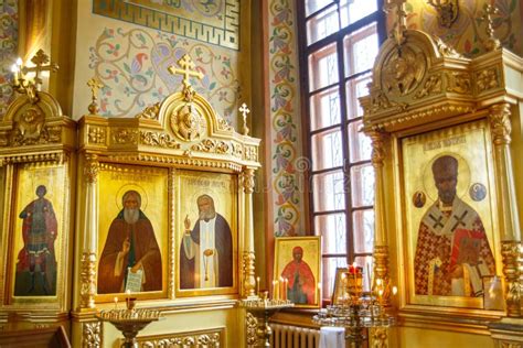 Icons Interior of Russian Orthodox Church Stock Image - Image of engagement, orthodox: 82103375