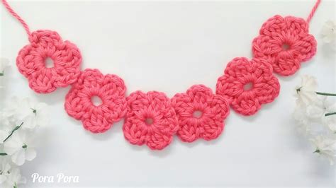 Crochet String Of Flowers I Crochet Flower Chain Tutorial - YouTube