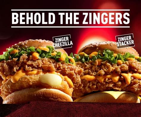 KFC launches ZINGER CHEEZILLA and ZINGER STACKER burgers! Rich brushed cheese draws madness ...