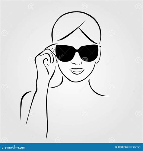 Girl wearing sunglasses stock vector. Illustration of modern - 60057893