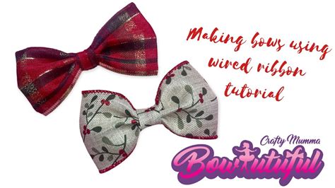 Making Christmas hair bows using wired ribbon / hair bow tutorial / how to make hair bows - YouTube