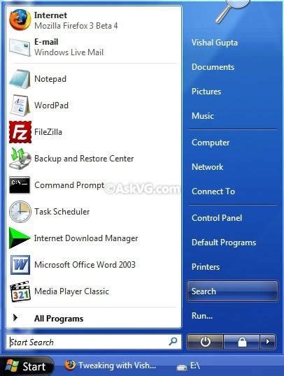 How to Restore Missing Search Option in Windows Vista Start Menu After Installing SP1? - AskVG