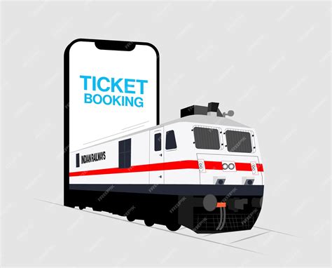 Premium Vector | Ticket booking through smartphone. Indian railway ...