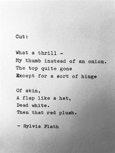 Sylvia Plath ' CUT ' Hand Typed Poem Vintage - Etsy Australia