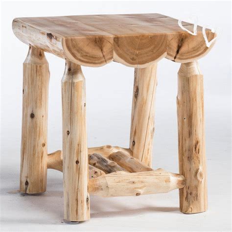 Cedar Log End Table - Rustic and Natural