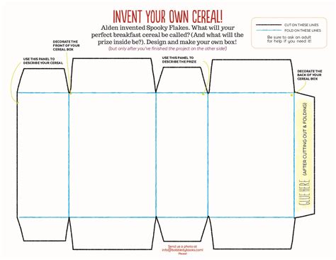 Cereal Box Template | Box design templates, Box packaging templates, Box template