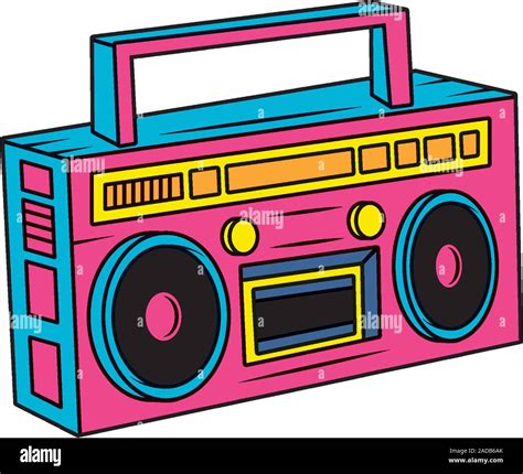 retro radio music player pop art style Stock Vector Image & Art - Alamy