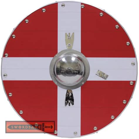 VIKING KNIGHTS NORDIC Denmark Flag Scandinavia Cross Norse Wooden Round Shield $99.99 - PicClick