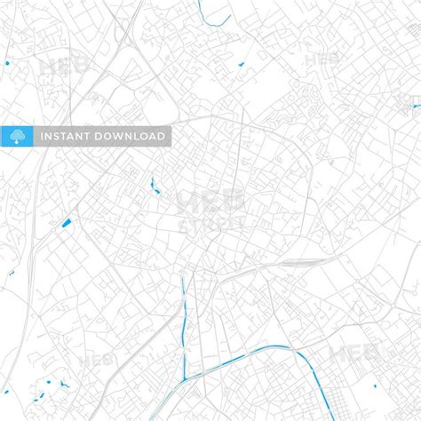 Tourcoing, France bright two-toned vector map - HEBSTREITS Sketches ...