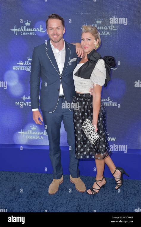 Paul Campbell and wife Lorie Campbell at the Hallmark Channel Summer TCA 2019 event in a private ...