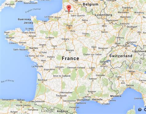 Where is Amiens on map of France