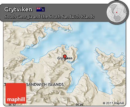 Free Shaded Relief Map of Grytviken