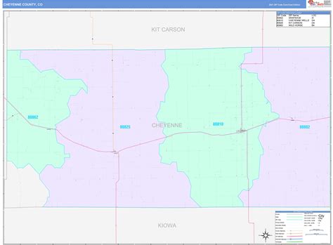 Cheyenne County, CO Wall Map Color Cast Style by MarketMAPS - MapSales.com