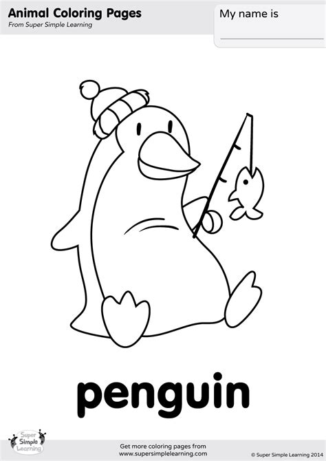 Penguin Coloring Page - Super Simple