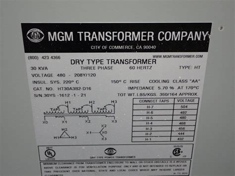 Used Mgm Transformer | HGR Industrial Surplus