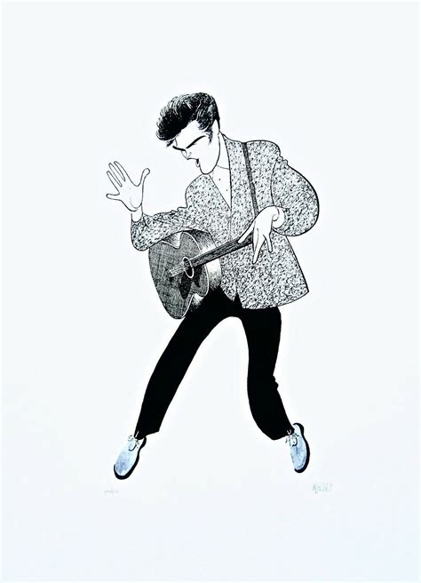 Elvis Presley (Blue Suede Shoes) by Al Hirschfeld, 2001 | Print ...