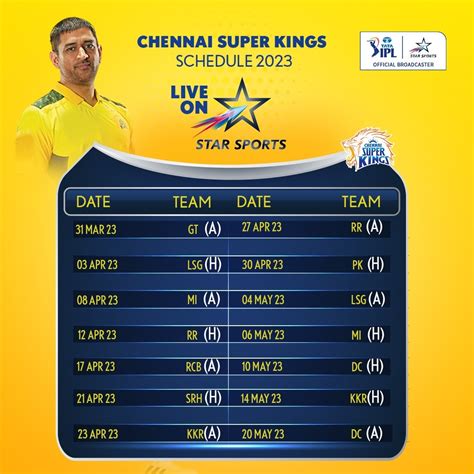 CSK Schedule for IPL 2023 : r/csk